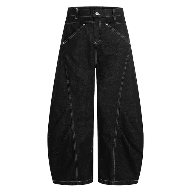 海獭 高级感弯刀裤情侣长裤子美式复古解构原色牛仔裤 女款