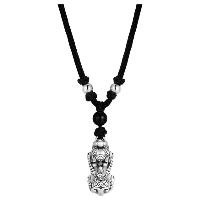 招财貔貅 既白南兮 天禄皮咻吊坠财源滚滚四季发财国风文创新中式国朝转运珠戴来好运代写贺卡 铜 项链 男女同款情侣款