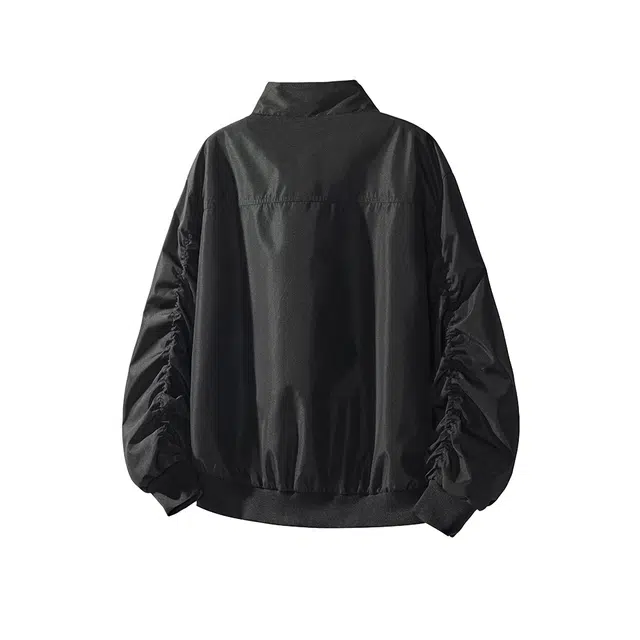 奇迹街区 美式潮牌纯色复古教练三防户外工装高街立领长袖夹克外套 男女同款