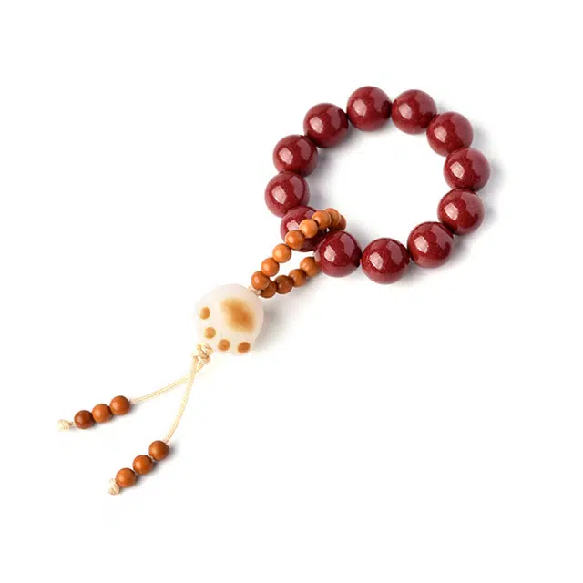 【匠心手作 财源滚滚】 灵菲 高含量紫金砂猫爪手捻 新中式国风汉服旗袍手持本命年转运珠文玩 #好运平安招财 朱砂 手串 男女同款情侣款