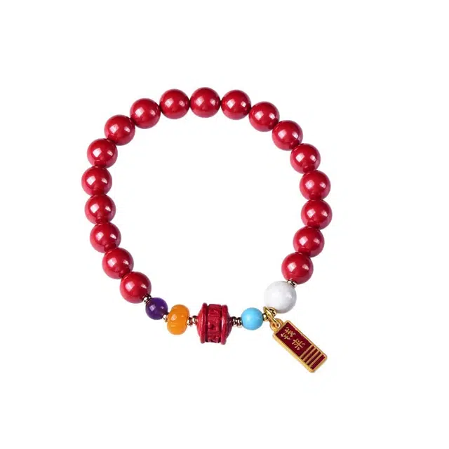 茂琼 精品六字箴言高含量配珠设计高档小众百搭高级感#好运 朱砂 手串 男女同款情侣款