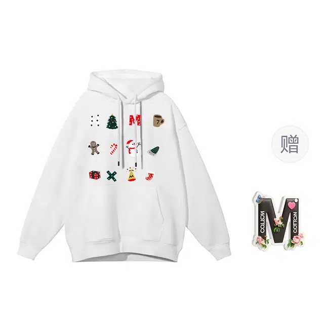 棉购 连帽套头加绒加厚宽松休闲百搭卫衣 女款