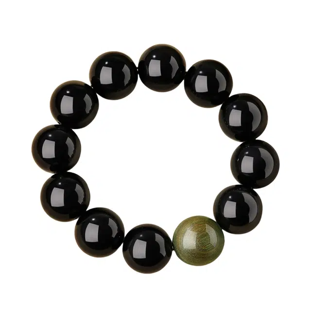 宣华意 国潮新中式 时尚简约#好运 黑曜石 手串 男女同款情侣款