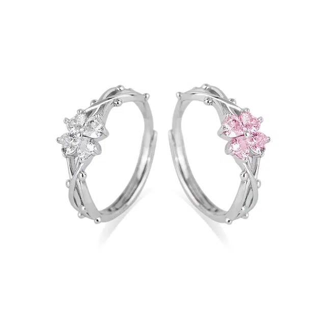 希遇 满糖甜心对戒 轻奢镶锆甜美小众高级感设计 日常通勤礼盒装 开口可调节 锆石 戒指 男女同款情侣款