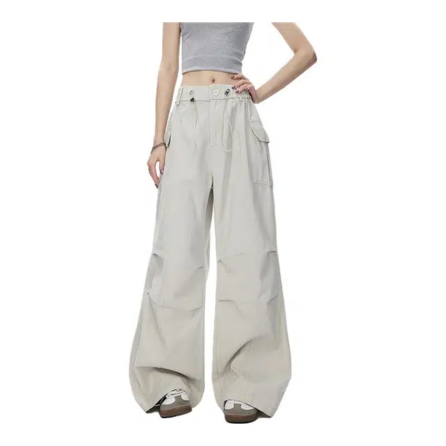 金盾 大码阔腿工装裤美式显瘦直筒宽松休闲裤 男女同款