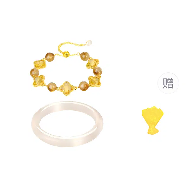 【发个大财】 金六福吉祥 四叶幸运草 时来运转有钱花招桃花 纯净高品质招财吸金有奇效 元气满满告白转运珠#好运天然 黄水晶 手串 女款