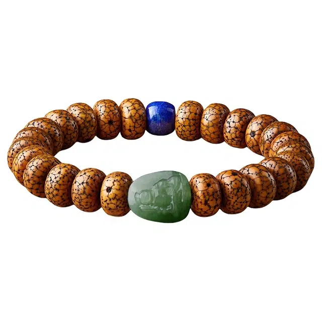 宣华意 国潮新中式国风经典高级复古文玩佛珠本命佛 精品陈籽算盘珠#好运 星月菩提 手串 男女同款情侣款