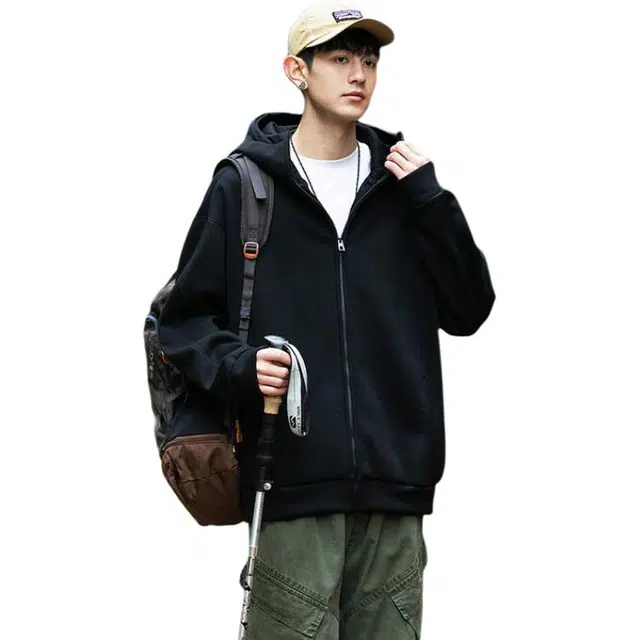 捷帕 美式复古学院风重磅加厚连帽套头长袖上衣宽松舒适通勤休闲百搭运动保暖卫衣 男女同款