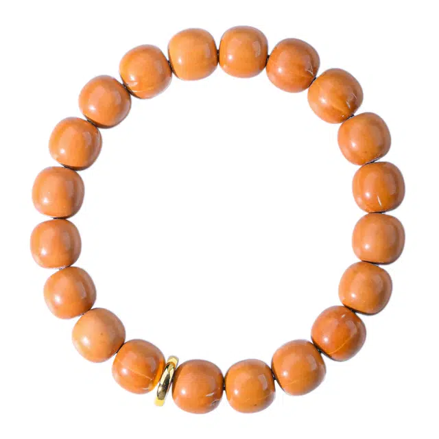 素于 新中式小众轻奢简约设计高级感灵珠隔片款素雅百搭天官赐福招财纳福前程似锦八方来财诸事顺遂 猴头核桃 手串 男女同款情侣款