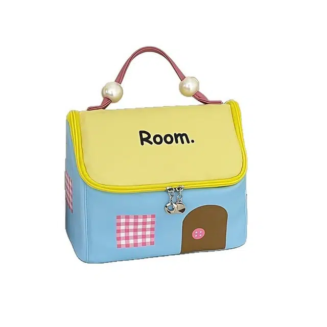 艾情草之恋小房子化妆包洗漱包 防尘收纳便携防水 防水大容量便携旅行收纳包袋时尚可爱手提分区