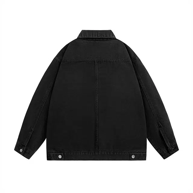 太子龍 美式复古高街基础款纯色防风保暖百搭宽松日常通勤户外休闲翻领长袖夹克牛仔外套 男款