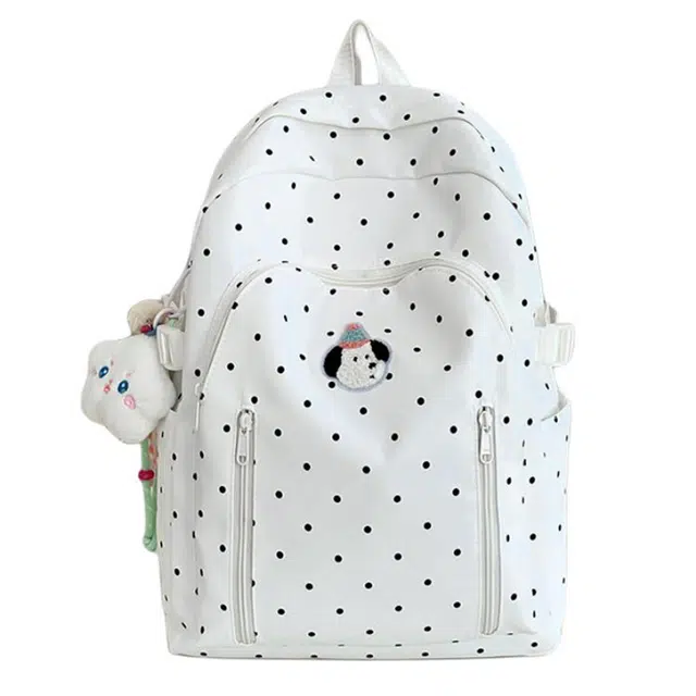 巴朗熊 韩系波点书包学生百搭可爱电脑背包轻便 尼龙 双肩包 多色
