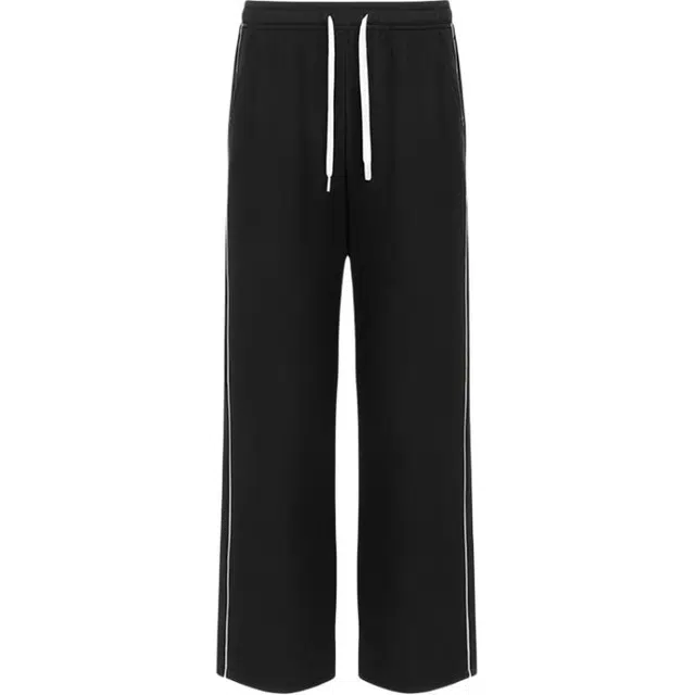 下层基础 柔软简约纯色百搭垂感拖地基础款透气宽松直筒阔腿高街通勤系带松紧中腰休闲裤 男女同款