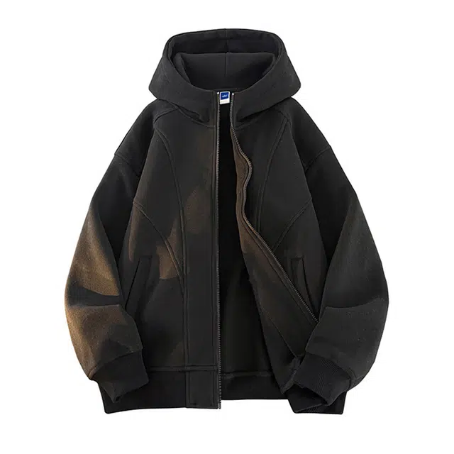 寻星记 基础款纯色连帽宽松休闲卫衣 男女同款