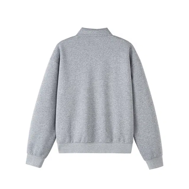 金盾 纯色休闲长袖套头翻领卫衣 男款