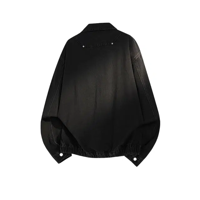 棉基因 美式复古校园风水洗做旧宽松简约高街潮流时尚翻领百搭单排扣痞帅高级氛围感牛仔外套 男女同款