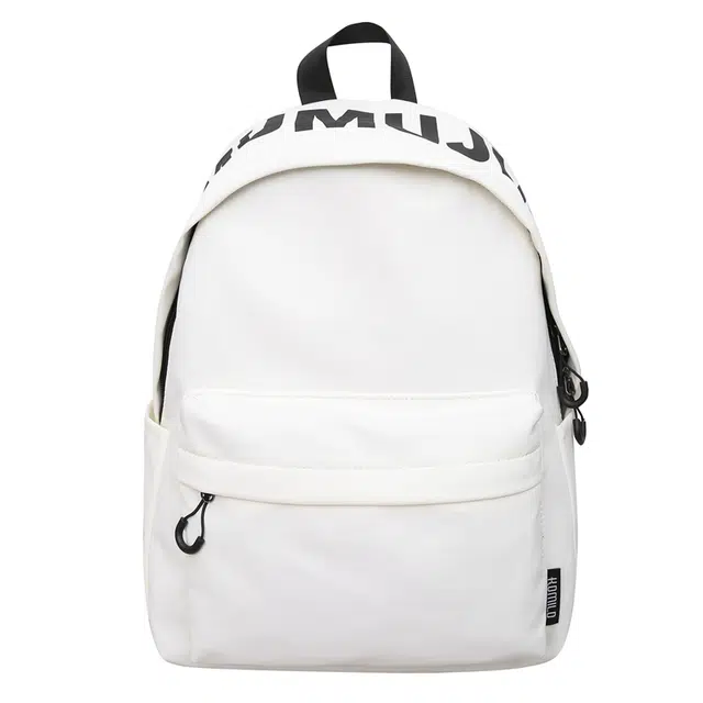 南潇湘 开学季小清新休闲高颜值精美韩版高颜值背包上课百搭书包 尼龙 双肩包 大号 男女同款情侣款 米白色/黑色/绿色/紫色/深棕色