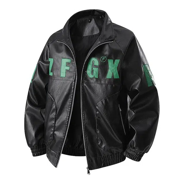 金盾 机车服外套嘻哈潮流街头长袖皮衣 男款
