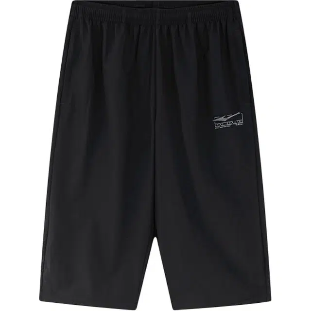 鸿星尔克 跑步系列 字母中腰透气百搭时尚七分休闲短裤 男款