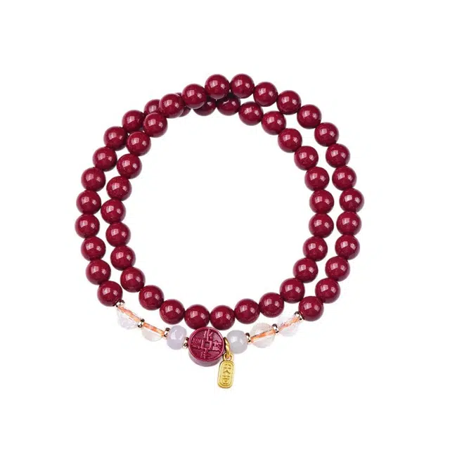 茂琼 平安招财 简约精品高含量配珠多圈高档小众高级感#好运 朱砂 手串 男女同款情侣款