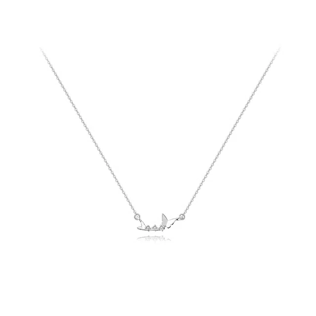 【纯银999 | 蝴蝶】 六桂福珠宝 小众设计经典百搭高级感学生日常简约精致轻奢通勤极简约会温柔气质可调节#好运 足银 项链 女款