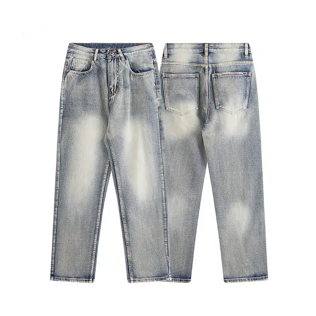 金盾 休闲复古潮流日系水洗宽松牛仔裤 男款