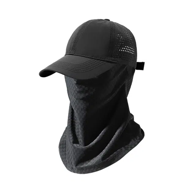 南极人 速干棒球帽防晒遮阳网眼宽帽檐显脸小户外运动跑步骑行登山透气冰丝面罩护颈脖套口罩遮全脸 轻薄款 鸭舌帽 男女同款情侣款