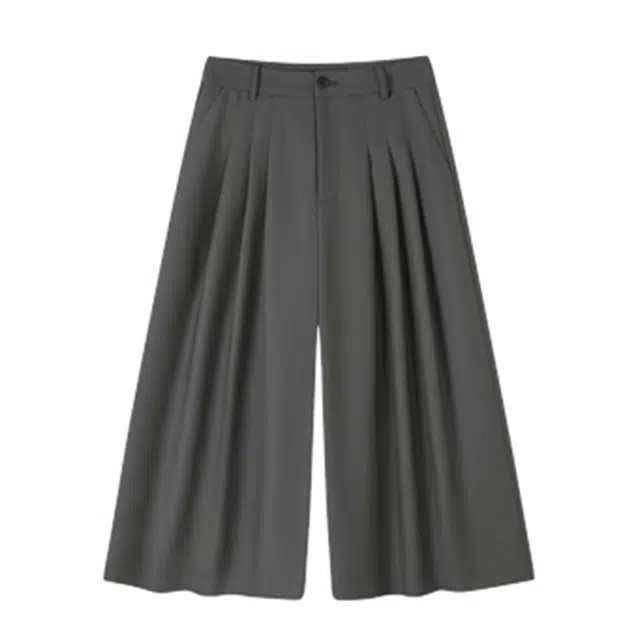 潞优野 舒适简约直筒七分宽松阔腿裤时尚垂感女秋季休闲裤 女款