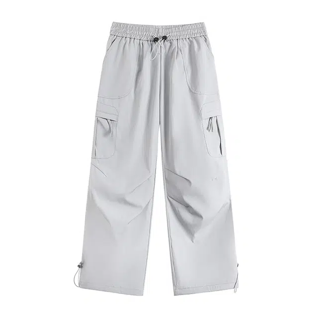 欧路得 美式高街工装男女春季潮牌大口袋阔腿伞兵裤宽松痞帅直筒裤休闲裤 男款