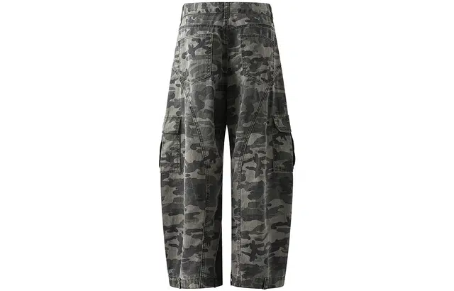 徐太浪 美式复古大口袋设计感中缝弧形拼接工装弯刀裤宽松显瘦潮牌休闲牛仔裤 男女同款