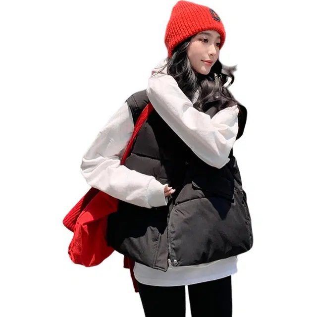 缪斯的诱惑 秋冬女棉服马夹背心坎肩短款外套马甲 女款