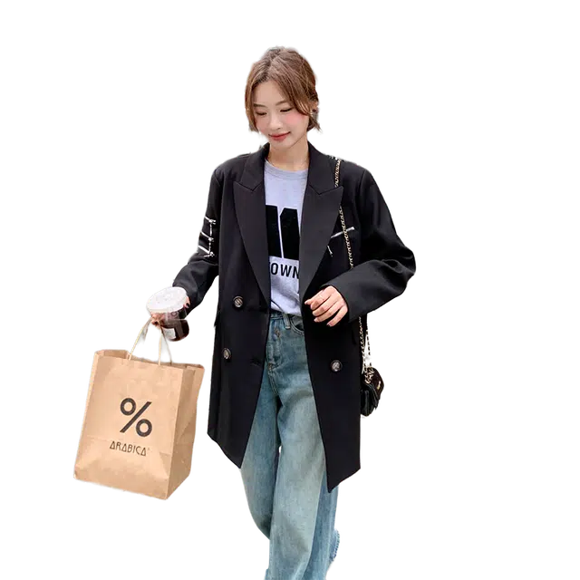 稻草人 休闲流行设计款小众高级宽松气质西装 女款