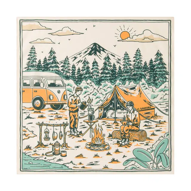 滚烫时光 山野露营 棉 头巾 男女同款情侣款