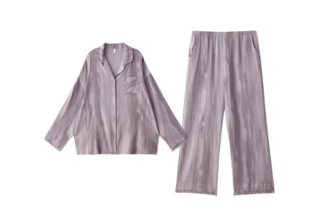 俏薇妮 春秋款纯棉婴儿棉带胸垫一体长袖长裤家居服睡衣套装 女款