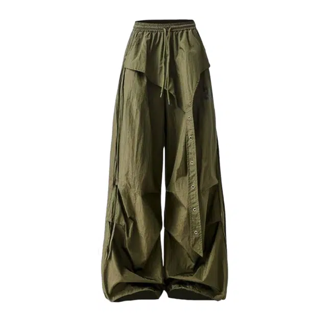 艾梵斯贝 美式复古潮流街舞“黑科技速干凉感系列”嘻哈街头褶皱潮牌无性别主义宽松爵士舞日常通勤百搭长裤休闲裤 男女同款