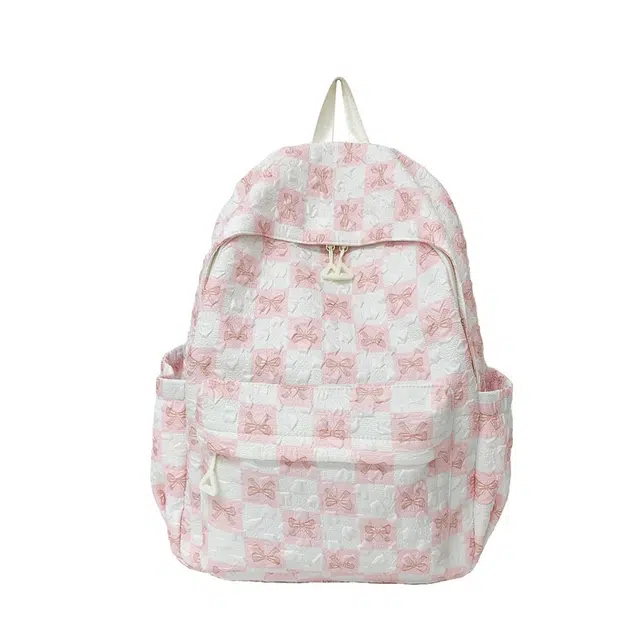 蔻蒂熊 书包初中女生小学生大容量学院风高颜值可爱毛绒百搭背包休闲大 涤纶 双肩包 常规 黑色/蓝色/米色/粉色