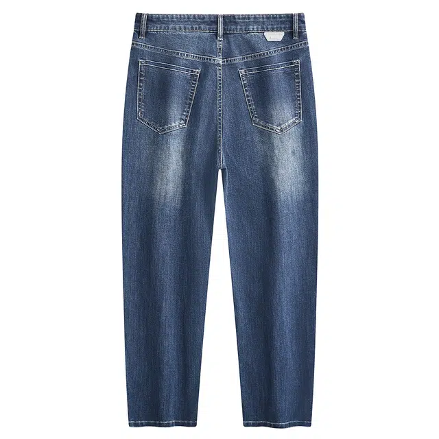 与狼共舞 高棉柔软弹力固色水洗耐磨时尚立体褶皱经典百搭长裤牛仔裤 男款