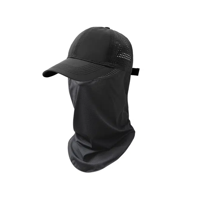 南极人 速干透气网眼棒球帽子户外跑步骑行登山运动遮阳帽宽帽檐大脸显脸小防晒面罩冰丝护颈围脖套遮全脸 轻薄款 鸭舌帽 男女同款情侣款