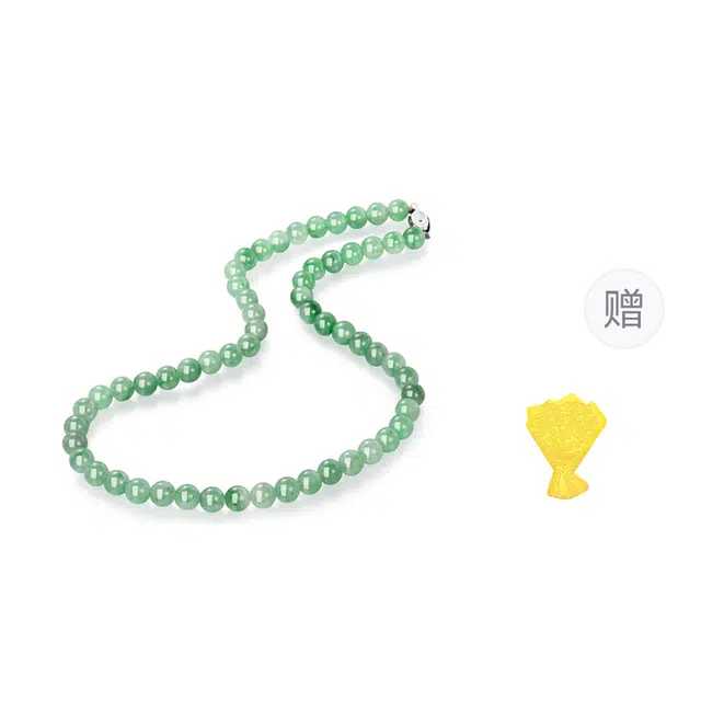 【翠玉凝香】 金六福吉祥 新中式福运满满珠串 显白年轻富贵气质精致大气高级感转运珠好运常在天然 非洲翠 项链 女款