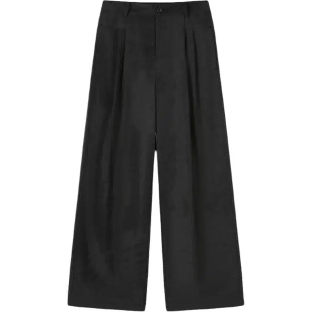 潞优野 优雅仿牛仔阔腿裤柔软舒适高腰宽松直筒女秋季休闲裤 女款