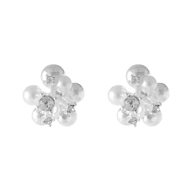 澜耀 十里间精致花簇 甜美小清新时尚百搭浪漫耳饰 铜合金 耳钉 女款