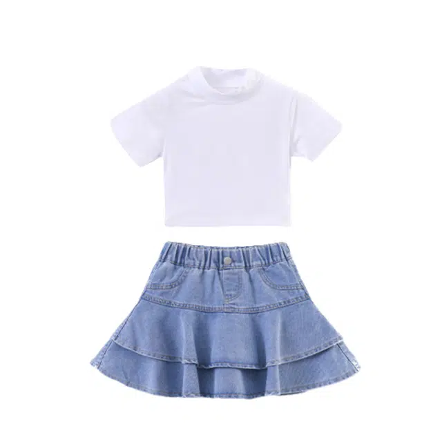 俞兆林裙装套装 斯坦福童爵士舞甜酷服装少儿演出服儿童街舞走秀潮服牛仔蝴蝶女团表演