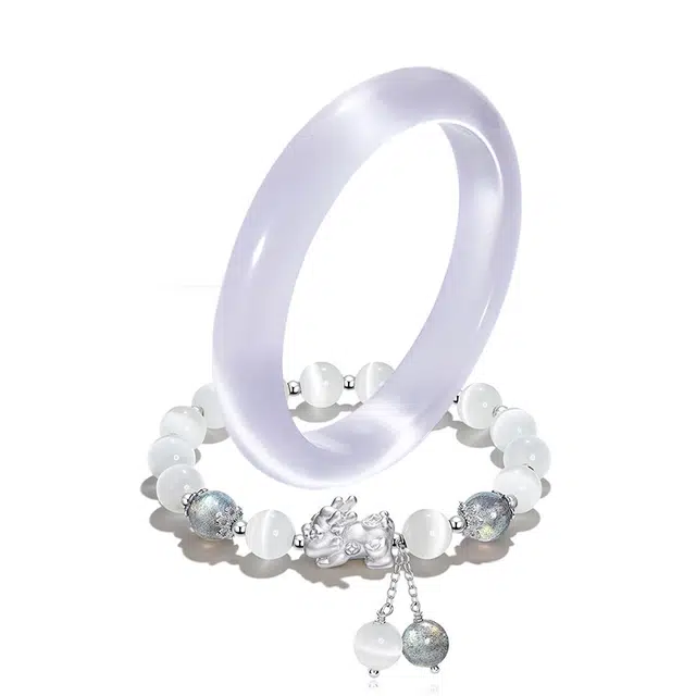 【高品质】 岁月静好 新中式国潮国风暮山紫温润细腻小众古色古香显白水润高级轻奢小众时尚恋爱告白日常通勤#好运 琉璃 手镯 女款