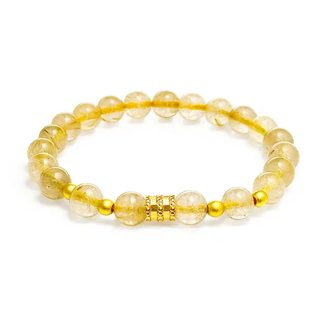 【普陀山官方已过香】 普陀山文创 财源滚滚新中式小众轻奢高级感水逆退散八方来财转运珠精致轻奢显白手饰#好运 金发晶 手串 男女同款情侣款