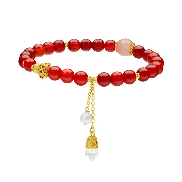 周大生 好运葫芦 平安喜乐福禄无忧招财纳福 新中式国风汉服旗袍 时尚百搭轻奢高级天然 玛瑙 手串 女款