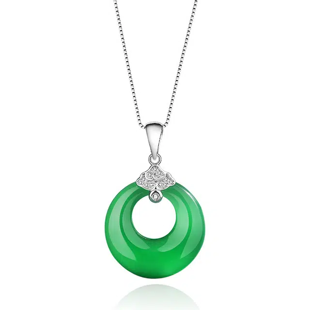 庆大福 【赠品首选】祥云平安扣   国潮复古新中式招财纳福平安转运简约精致经典百搭#好运 玉髓 项链 女款