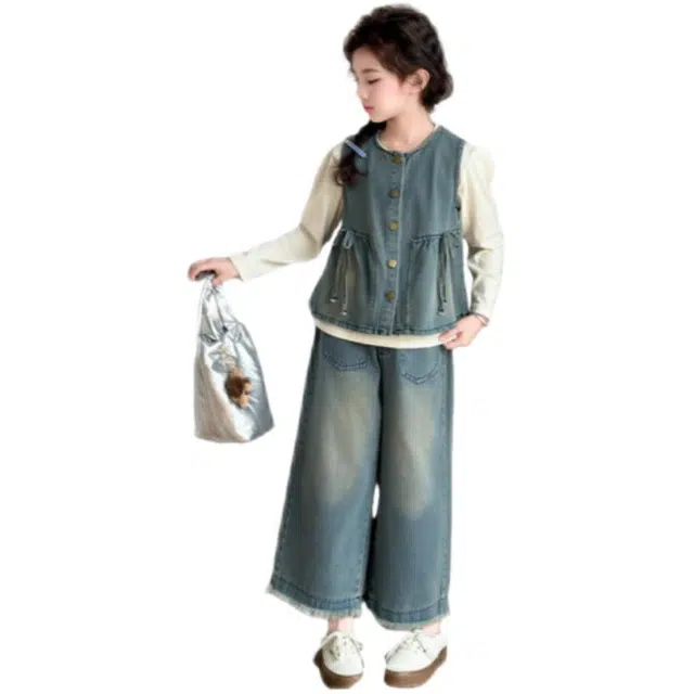 比比我休闲运动套装   女童春秋季大童潮牌时尚 百搭 小孩衣服 小女孩长袖洋气时髦 舒适帅气轻便