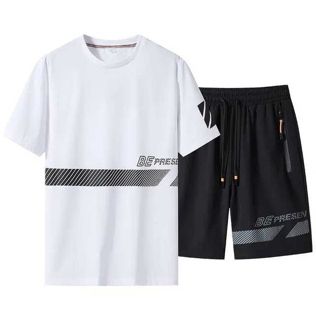 金盾 篮球服短袖五分裤两件装休闲运动套装 男款