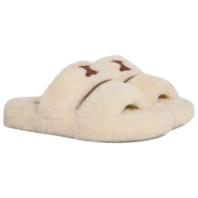 CELINE Fur Slides Triomphe