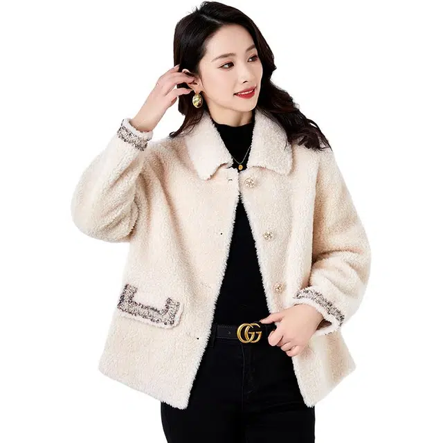 比利斯山羊 翻领斯蒂娜羊毛颗粒绒感外套 女款